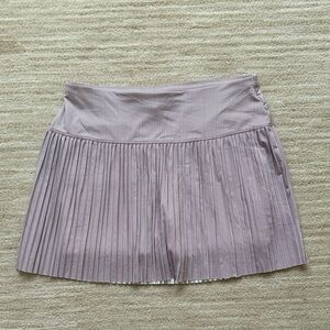 EUC Lucky in Love Long Skort Skirt Pleated Purple Striped Size Large